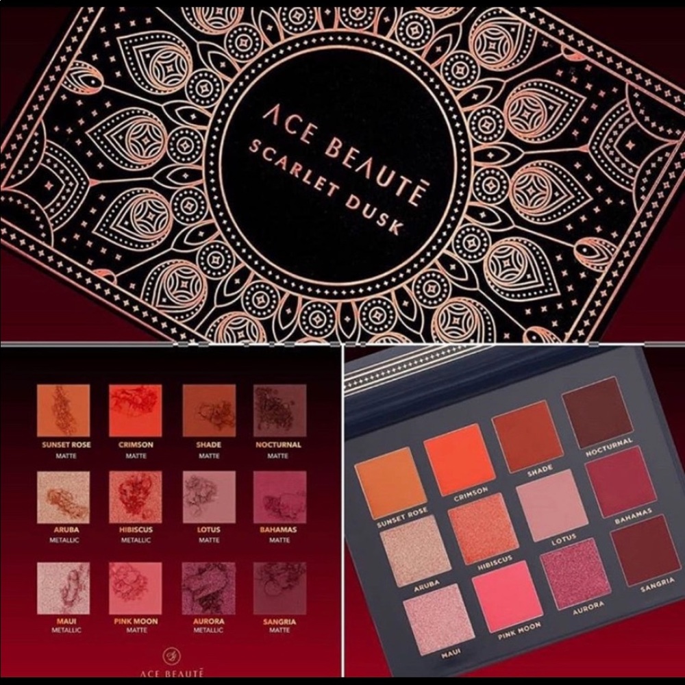 NIB Ace Beautē Scarlet Dusk Eyeshadow Palette